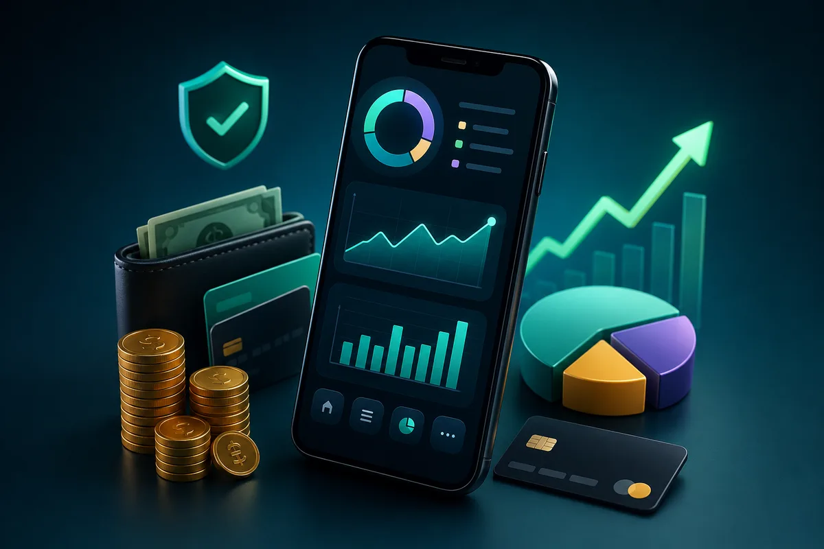 Concepto visual de una app financiera personal